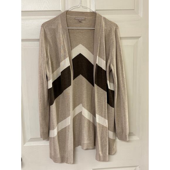 Banana Republic Taupe Chevron Cardigan | Size M - Picture 1 of 4